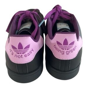 Adidas Disney Kermit Stan Smith Men’s Size 9 Black Purple Leather Sneakers NWOB